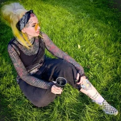 Alanis Full Fishnet Top - Black