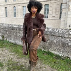 Amelia Aviator Jacket - Brown