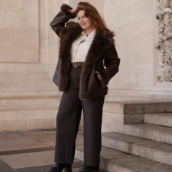 Amelia Aviator Jacket - Brown