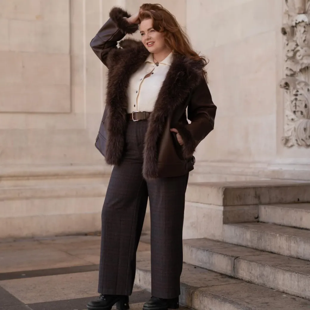 Amelia Aviator Jacket - Brown