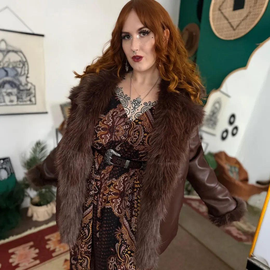 Amelia Aviator Jacket - Brown