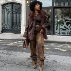 Amelia Aviator Jacket - Brown