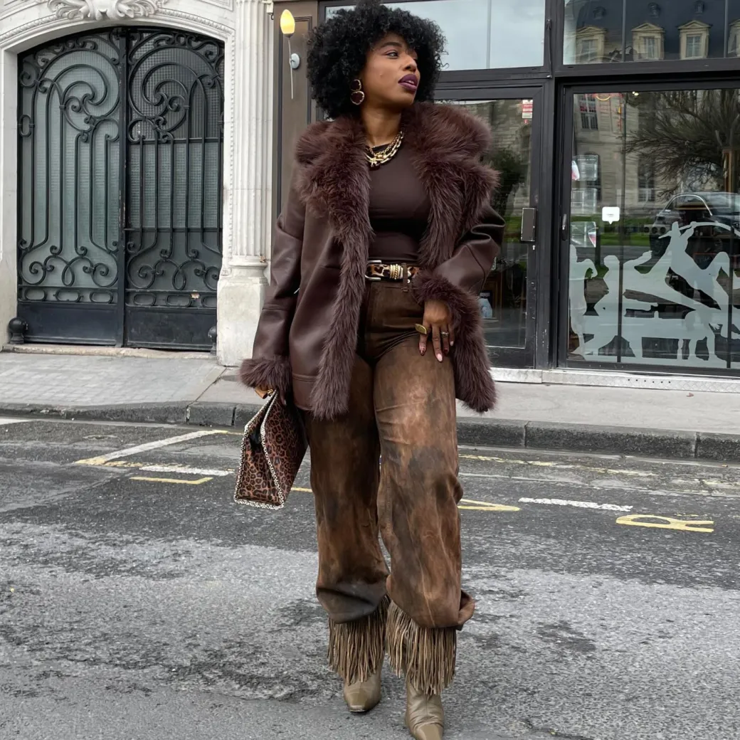 Amelia Aviator Jacket - Brown