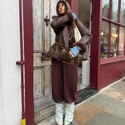 Amelia Aviator Jacket - Brown