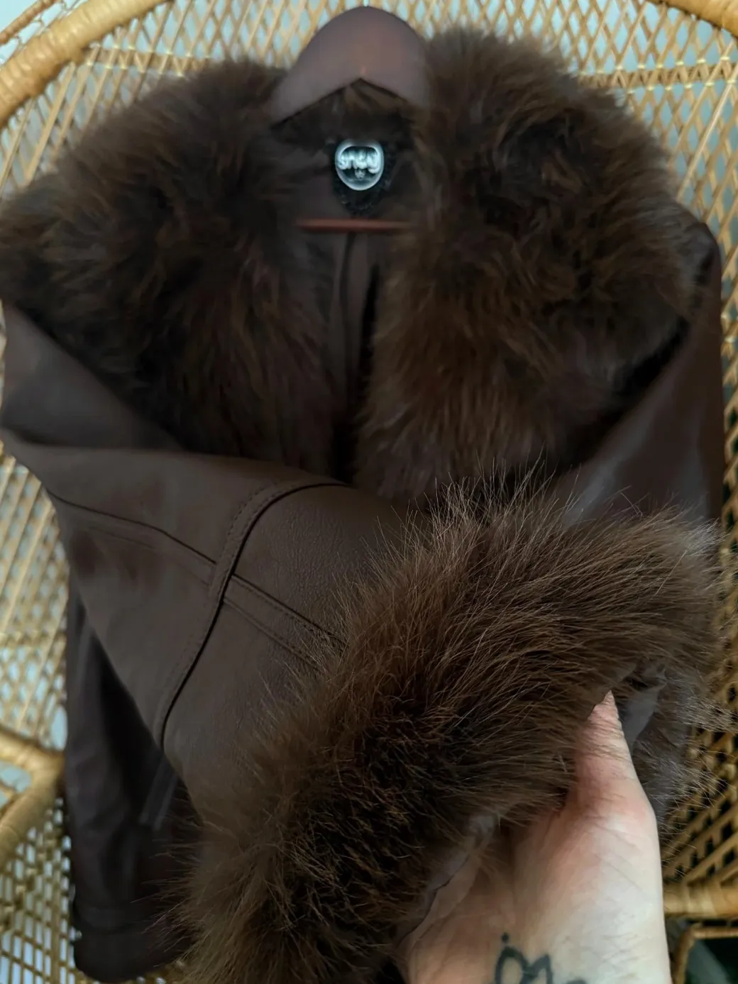Amelia Aviator Jacket - Brown