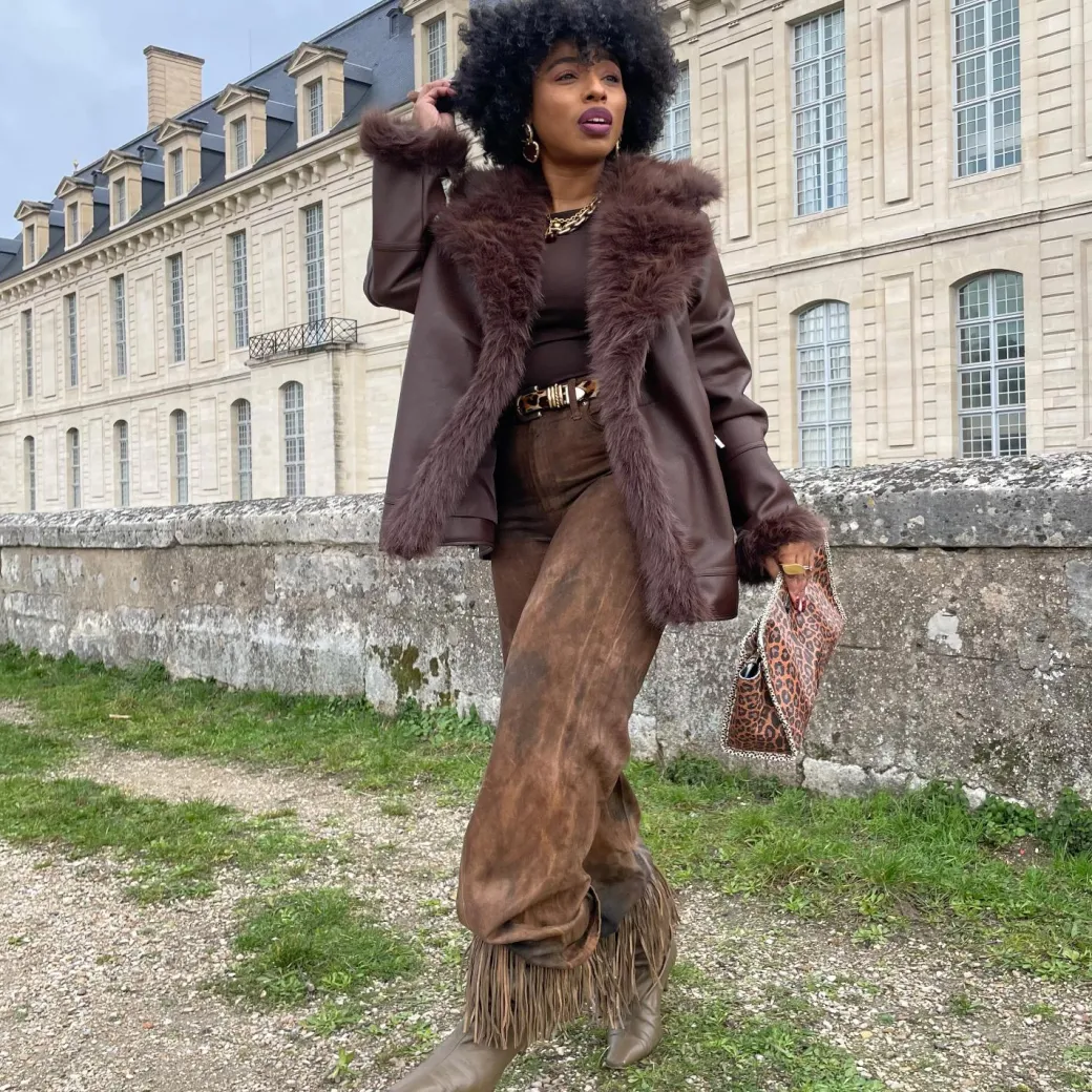 Amelia Aviator Jacket - Brown