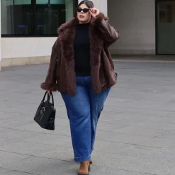 Amelia Aviator Jacket - Brown