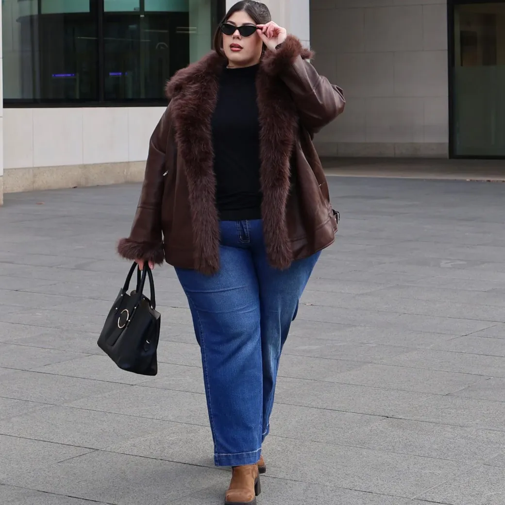 Amelia Aviator Jacket - Brown