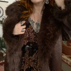 Amelia Aviator Jacket - Brown