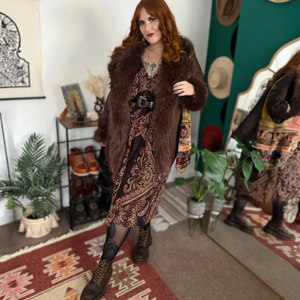 Amelia Aviator Jacket - Brown