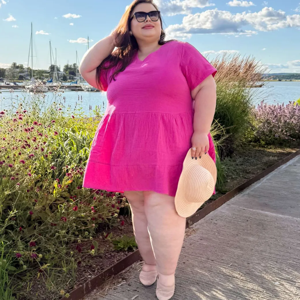Amrita Cotton Gauze Mini Dress - Peony