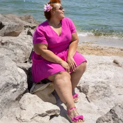 Amrita Cotton Gauze Mini Dress - Peony