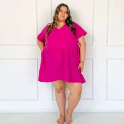 Amrita Cotton Gauze Mini Dress - Peony