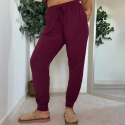 Bamboo Lounge Joggers - Cherry