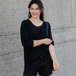 Bamboo Lounge Long Sleeve Top - Black