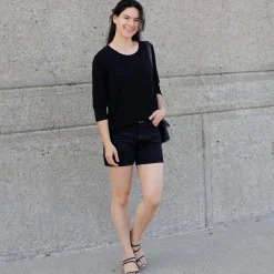 Bamboo Lounge Long Sleeve Top - Black