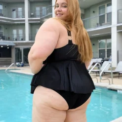 Beam Me Up Tankini Top - Black