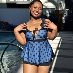 Beam Me Up Tankini Top - Polka