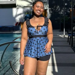 Beam Me Up Tankini Top - Polka