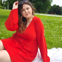 Bell Sleeve Mini Dress - Sangria