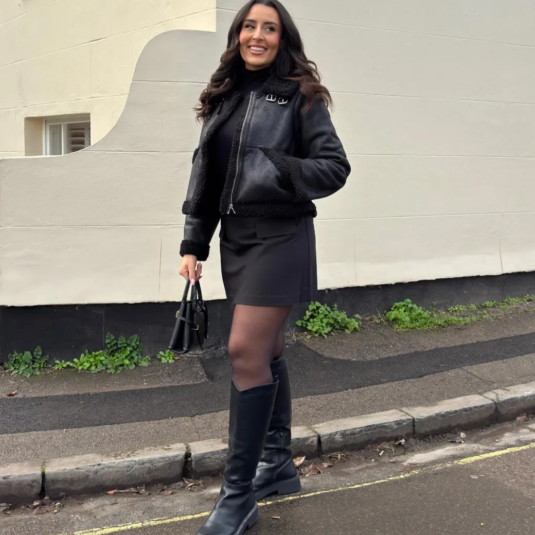 Bessie Aviator Jacket - Black