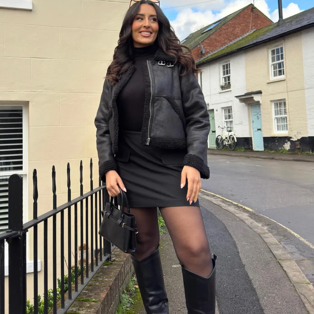 Bessie Aviator Jacket - Black