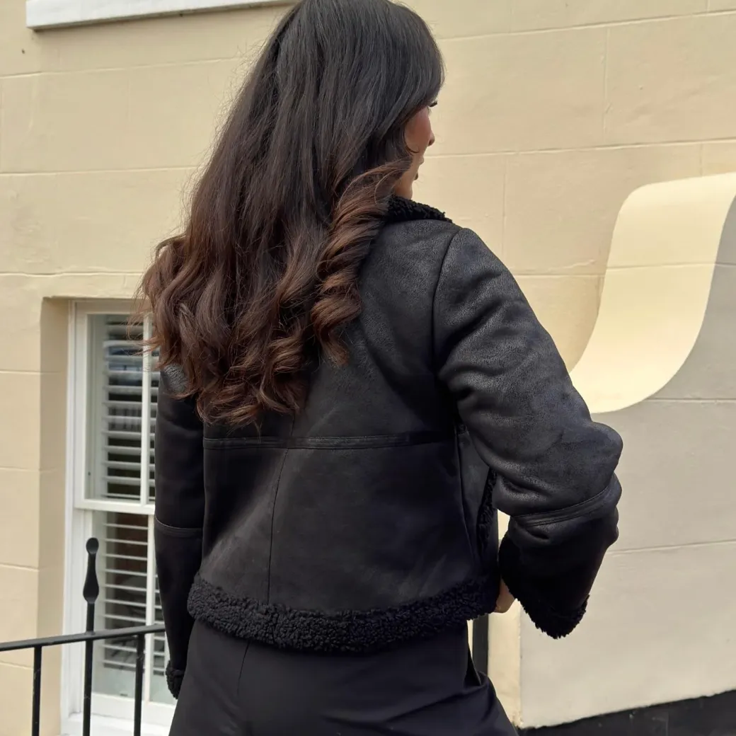 Bessie Aviator Jacket - Black