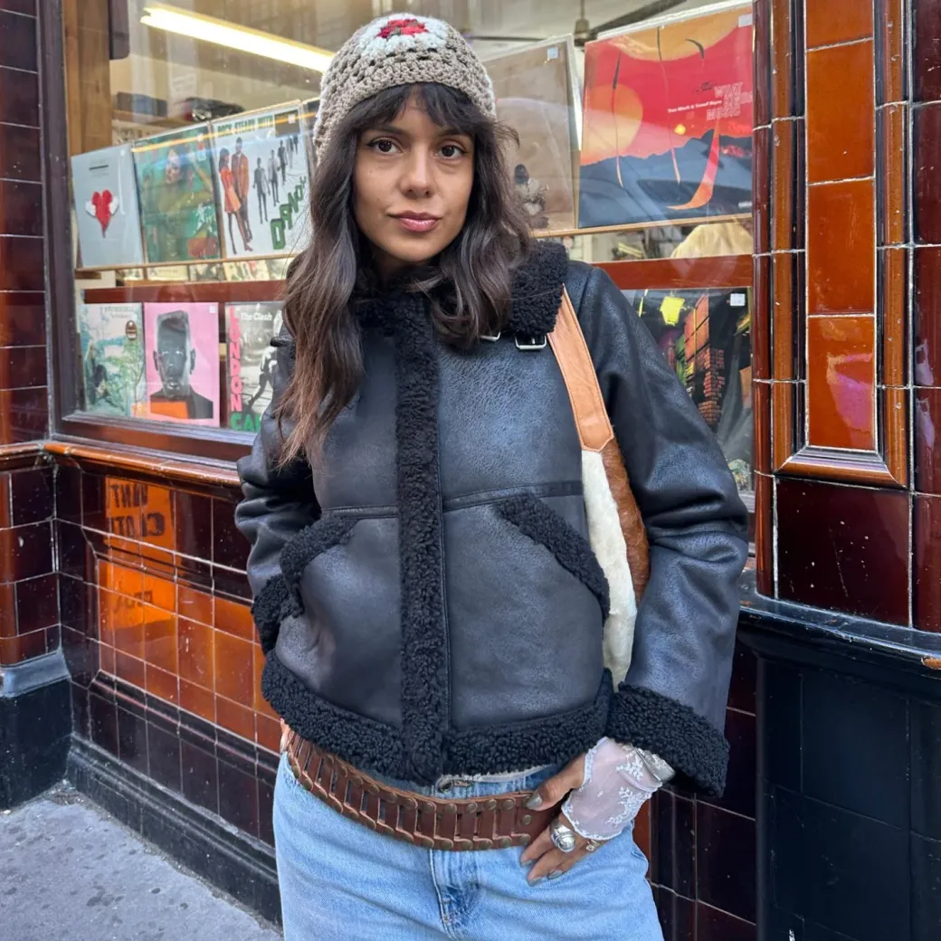 Bessie Aviator Jacket - Black