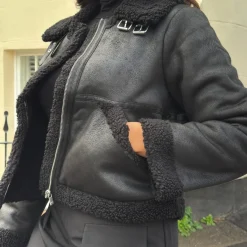 Bessie Aviator Jacket - Black