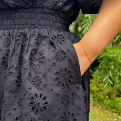 Broderie Anglaise Playsuit - Black