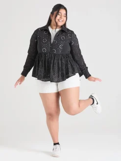 Broderie Anglaise Shirt - Black