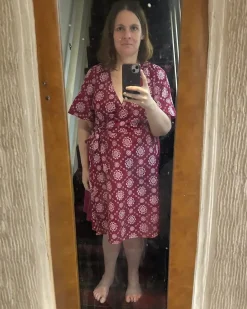 Broderie Anglaise Wrap Dress - Blood Red