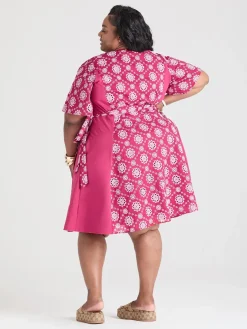 Broderie Anglaise Wrap Dress - Blood Red