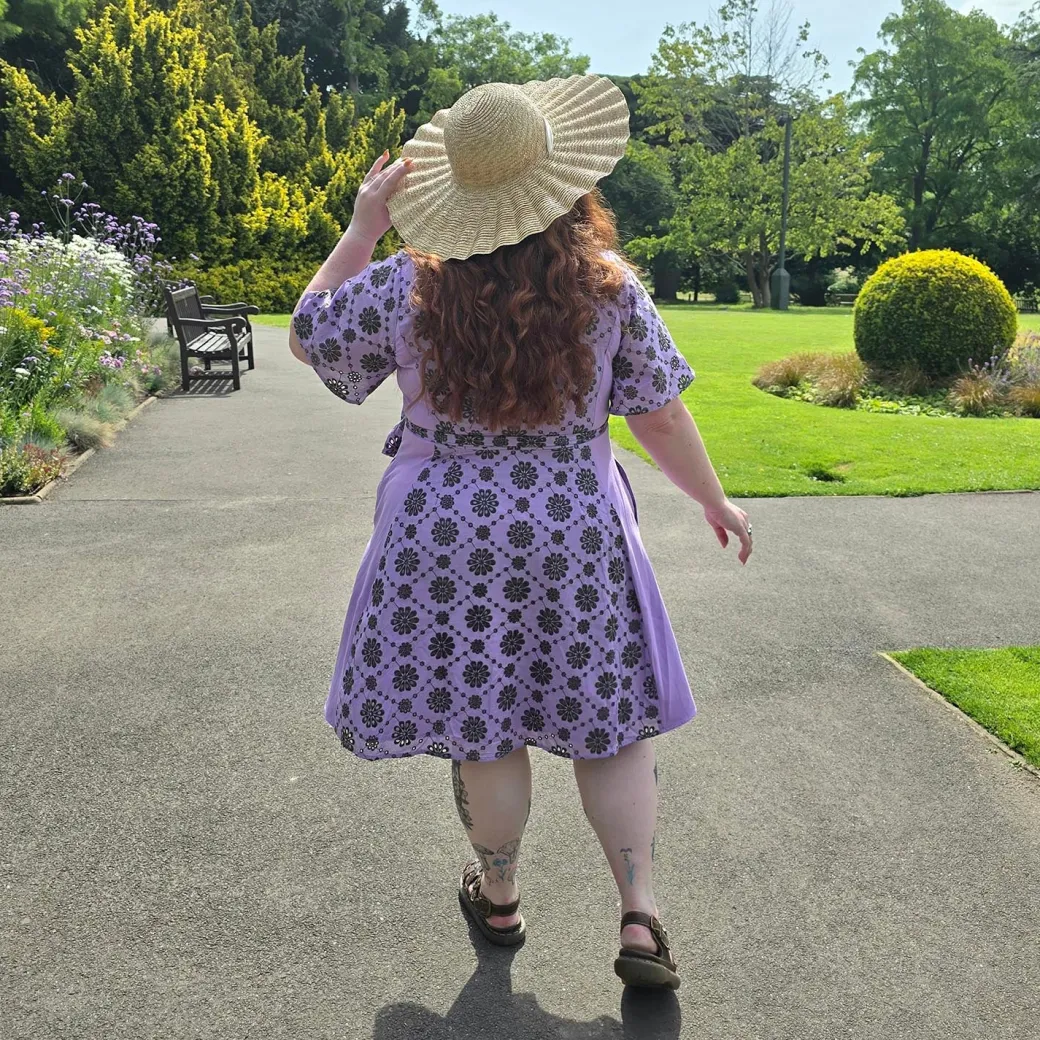 Broderie Anglaise Wrap Dress - Cassis de Violet