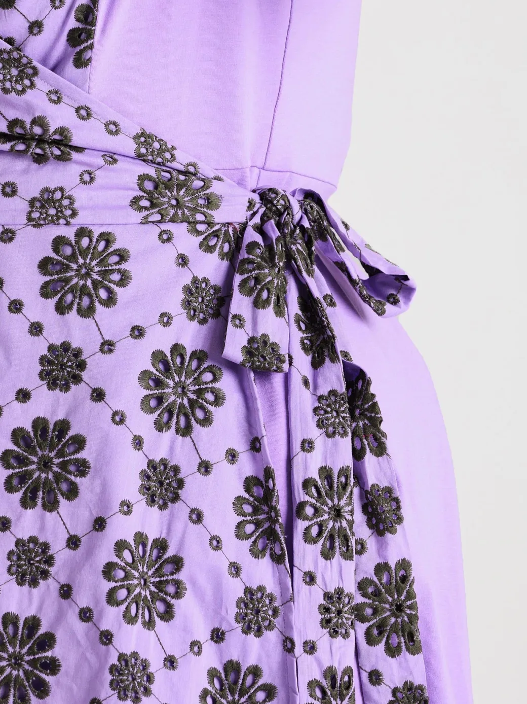 Broderie Anglaise Wrap Dress - Cassis de Violet