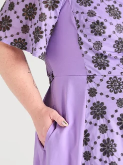Broderie Anglaise Wrap Dress - Cassis de Violet