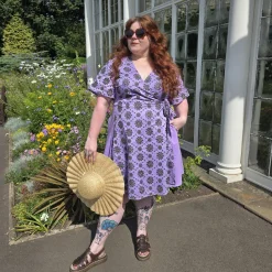 Broderie Anglaise Wrap Dress - Cassis de Violet