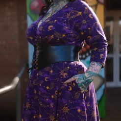 Celestial Wrap Dress - Purple / Gold
