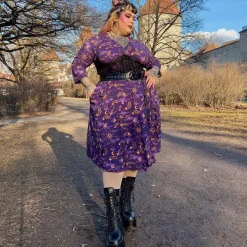 Celestial Wrap Dress - Purple / Gold