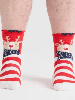 Cotton Ankle Socks - Reindeer