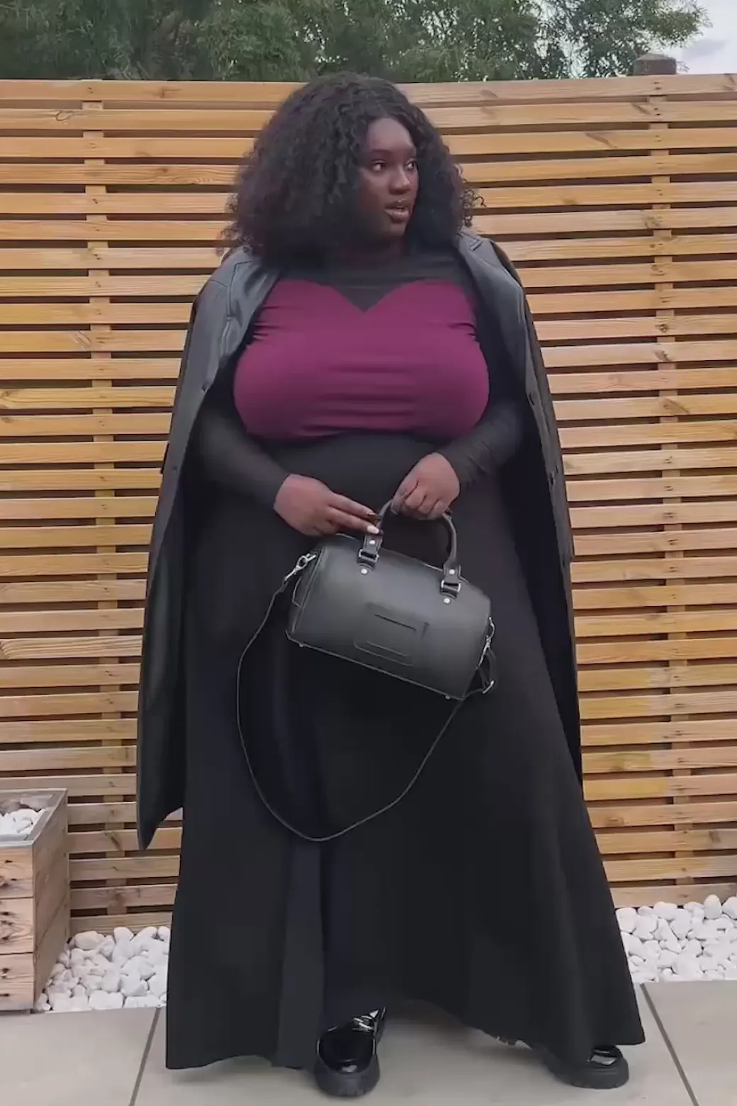 Cotton Jersey Maxi A-Line Skirt - Black