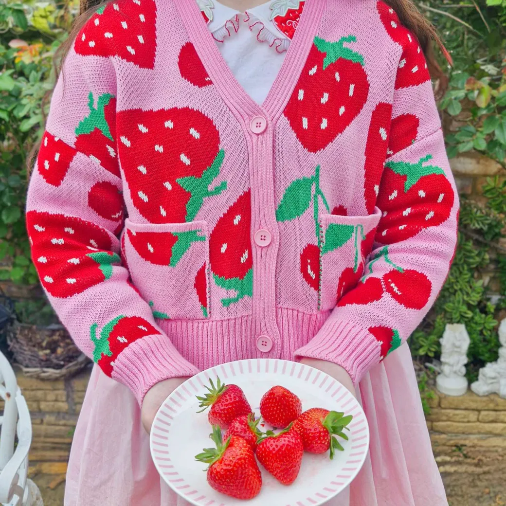 Cotton Rich Cardigan - Strawberry