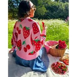 Cotton Rich Cardigan - Strawberry