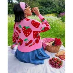 Cotton Rich Cardigan - Strawberry