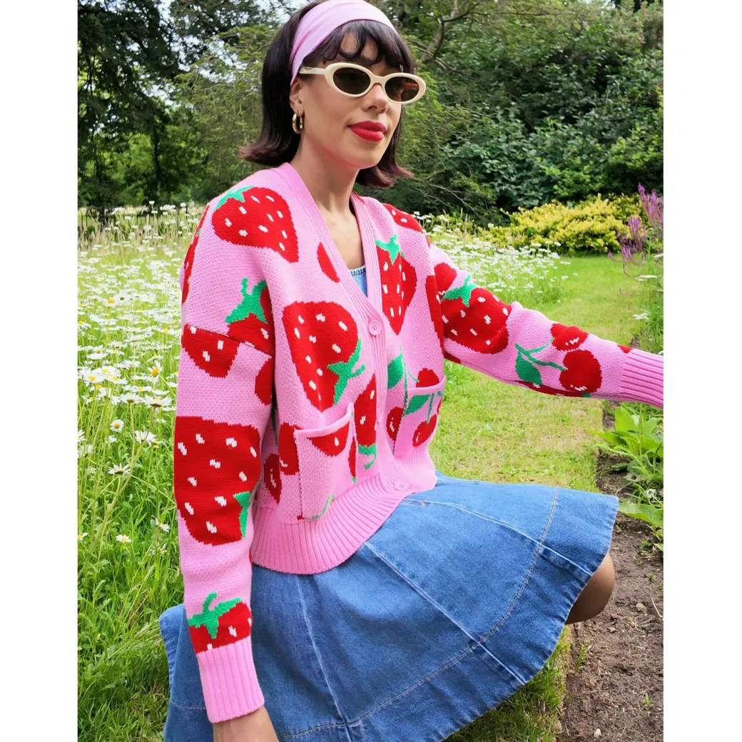 Cotton Rich Cardigan - Strawberry