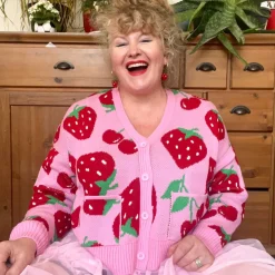 Cotton Rich Cardigan - Strawberry