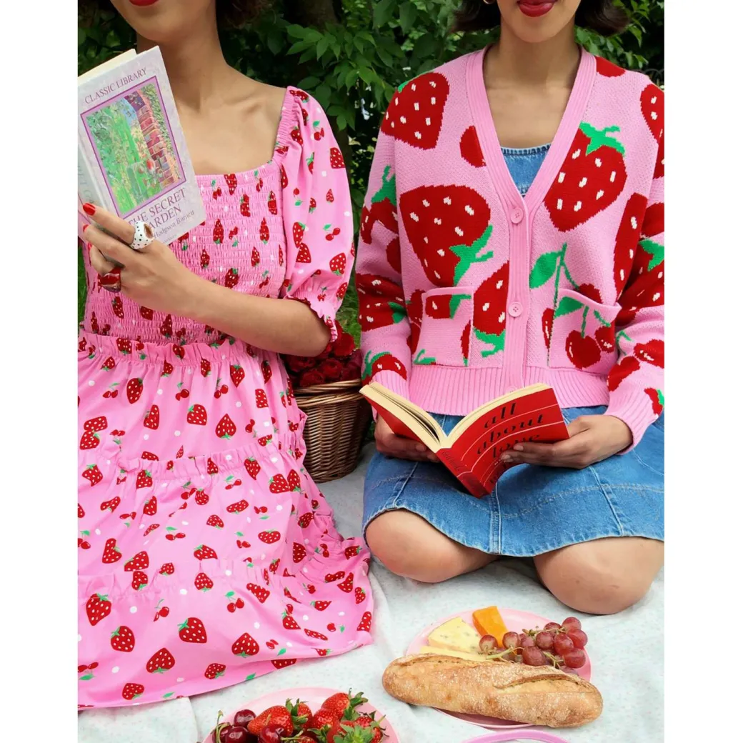 Cotton Rich Cardigan - Strawberry