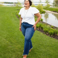 Crew neck Puff Sleeve Tee - White