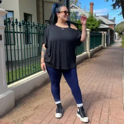 Debbie Off Shoulder Tee - Black