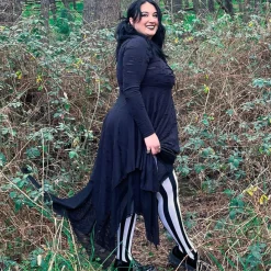 80 Denier Black & White Striped Tights - Betelgeuse